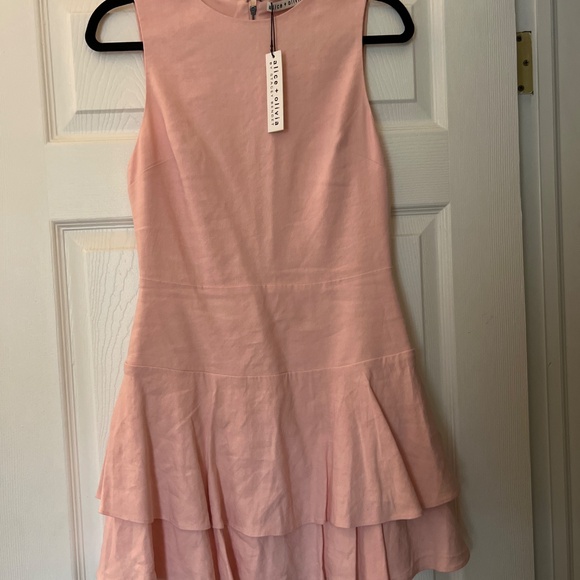 Palmira Sleeveless Ruffle Dress in English Rose ALICE + OLIVIA Color: English R - Picture 2 of 4